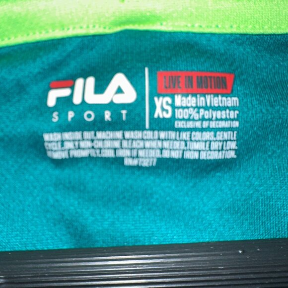 Fila Sport Top Womens XS Short Sleeve Reflective Tee Green - Picture 5 of 7